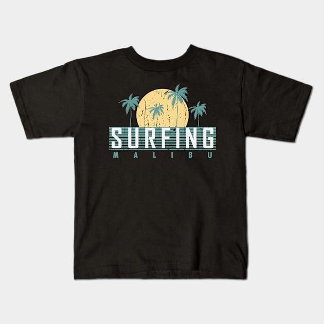 Malibu surf Kids T-Shirt by SerenityByAlex